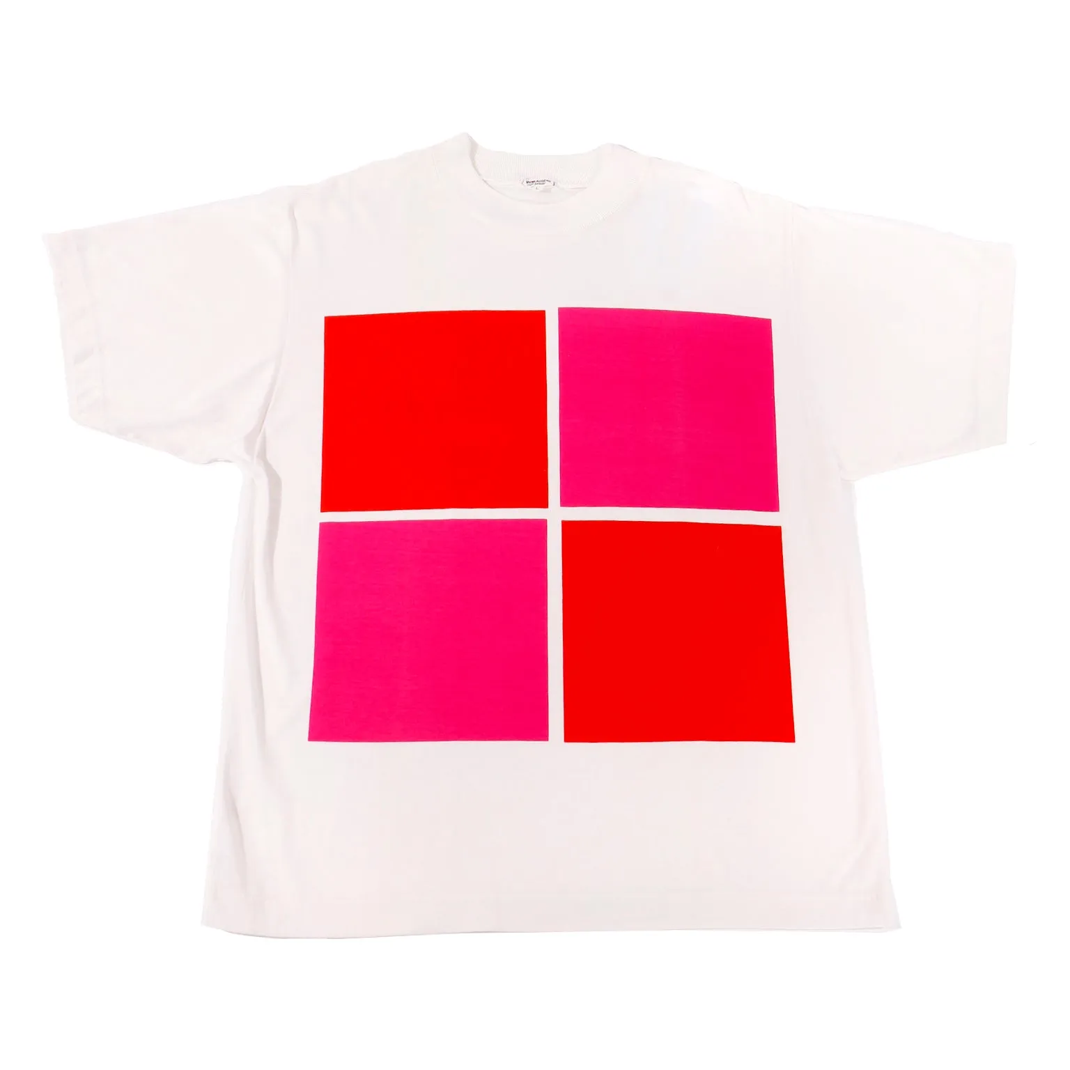 1980s Yves Saint Laurent Pink & Red Logo Tee Shirt