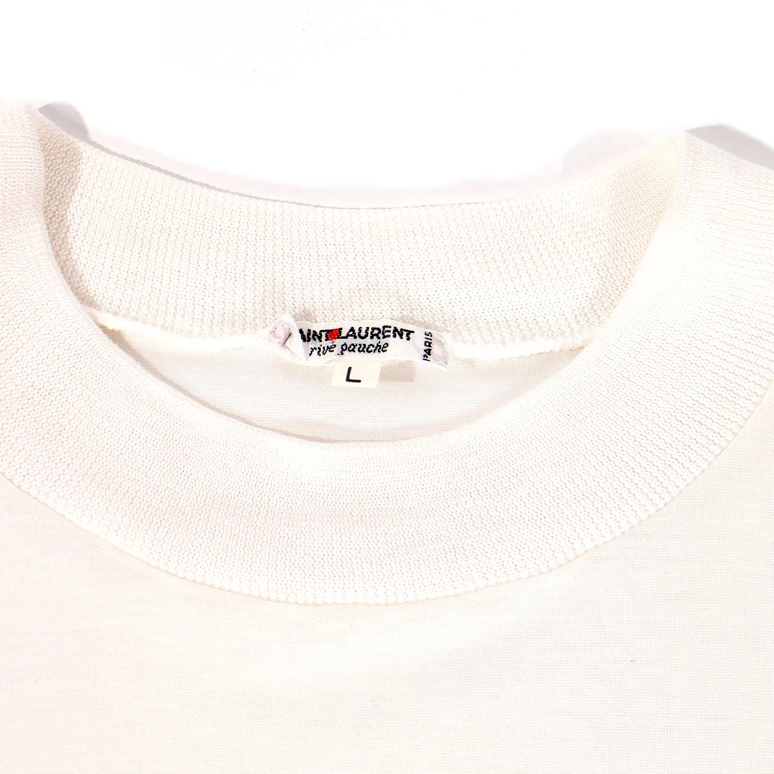 1980s Yves Saint Laurent Pink & Red Logo Tee Shirt