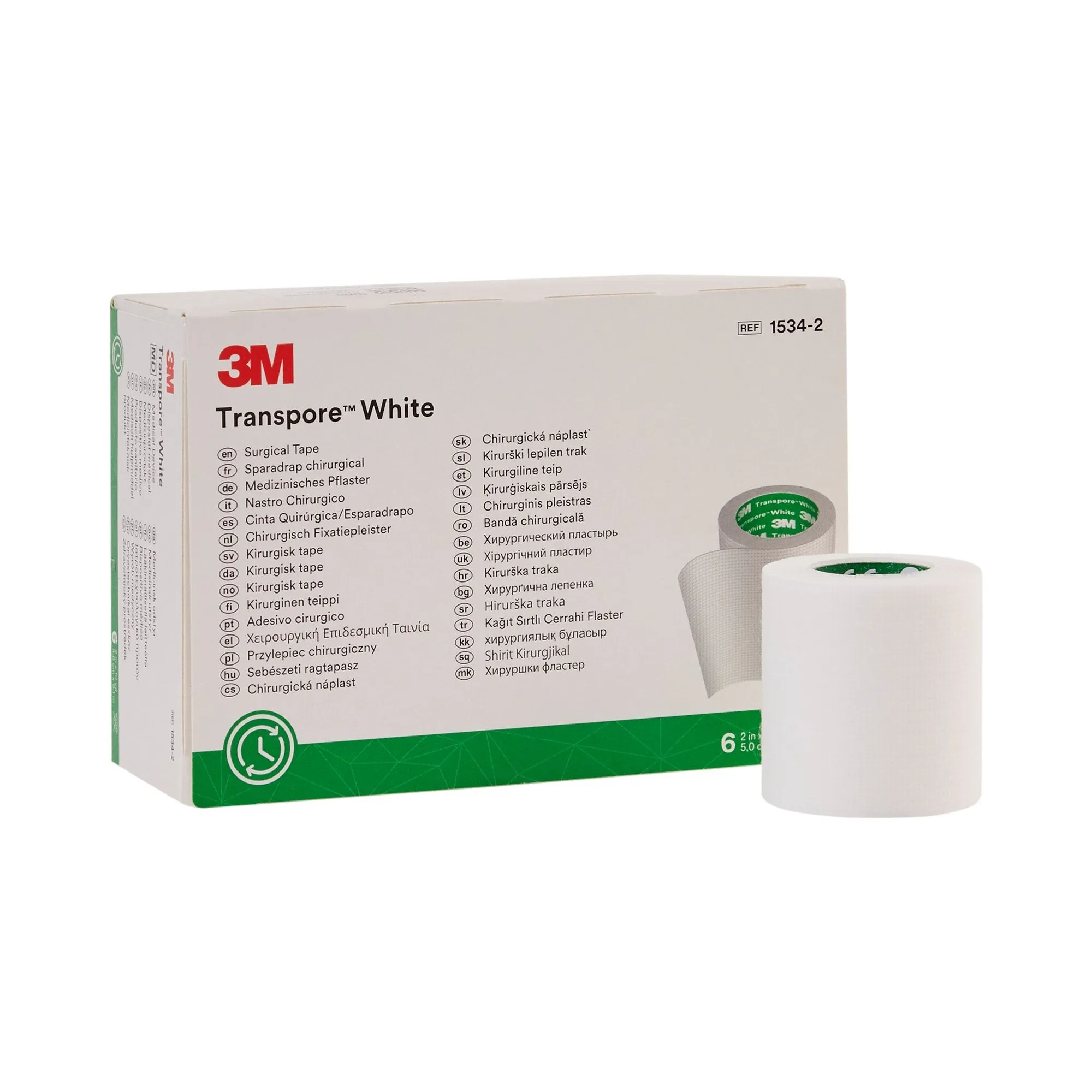 3M™ Transpore™ Plastic Medical Tape, 2 Inch x 10 Yard, White, 1 Case of 60