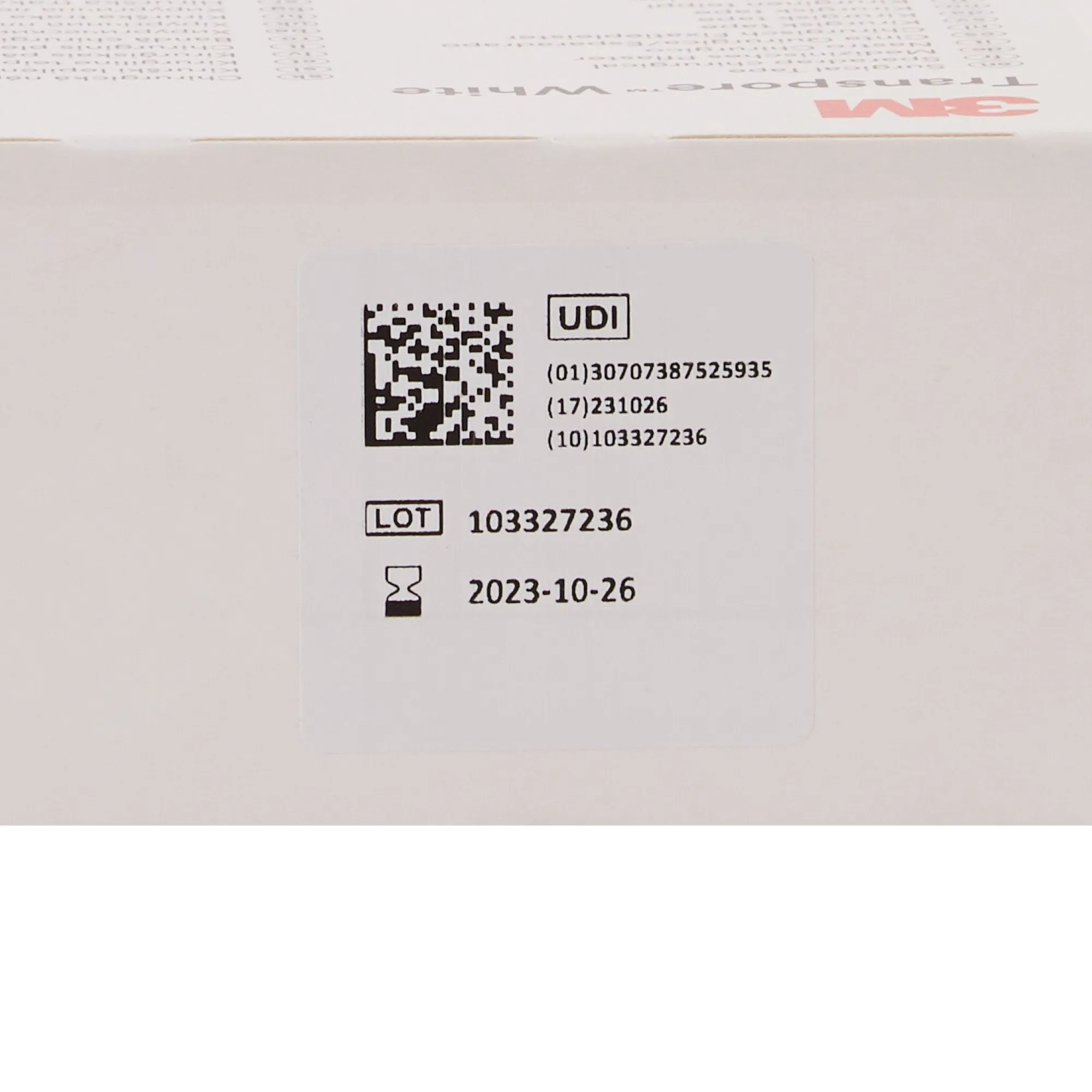 3M™ Transpore™ Plastic Medical Tape, 2 Inch x 10 Yard, White, 1 Case of 60