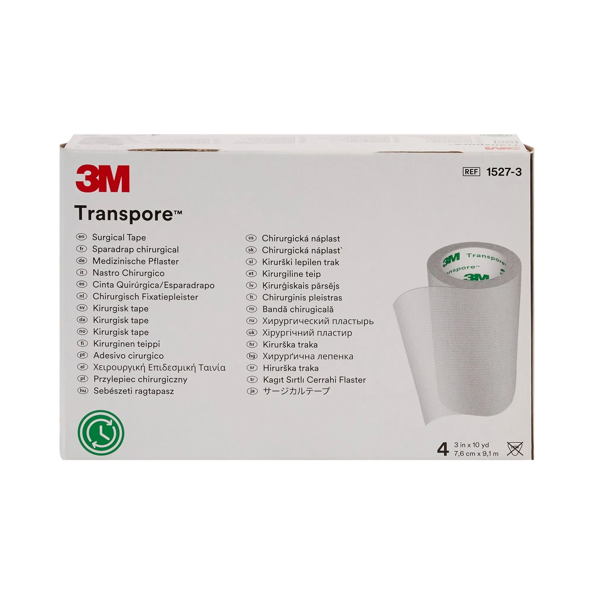 3M™ Transpore™ Plastic Medical Tape, 3 Inch x 10 Yard, Transparent, 1 Case of 40