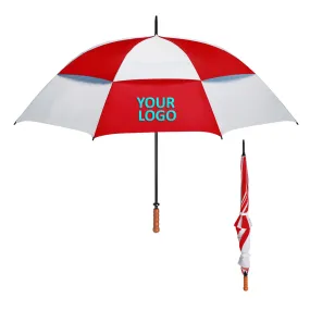 68" Arc Windproof Vented Umbrella, We/Red