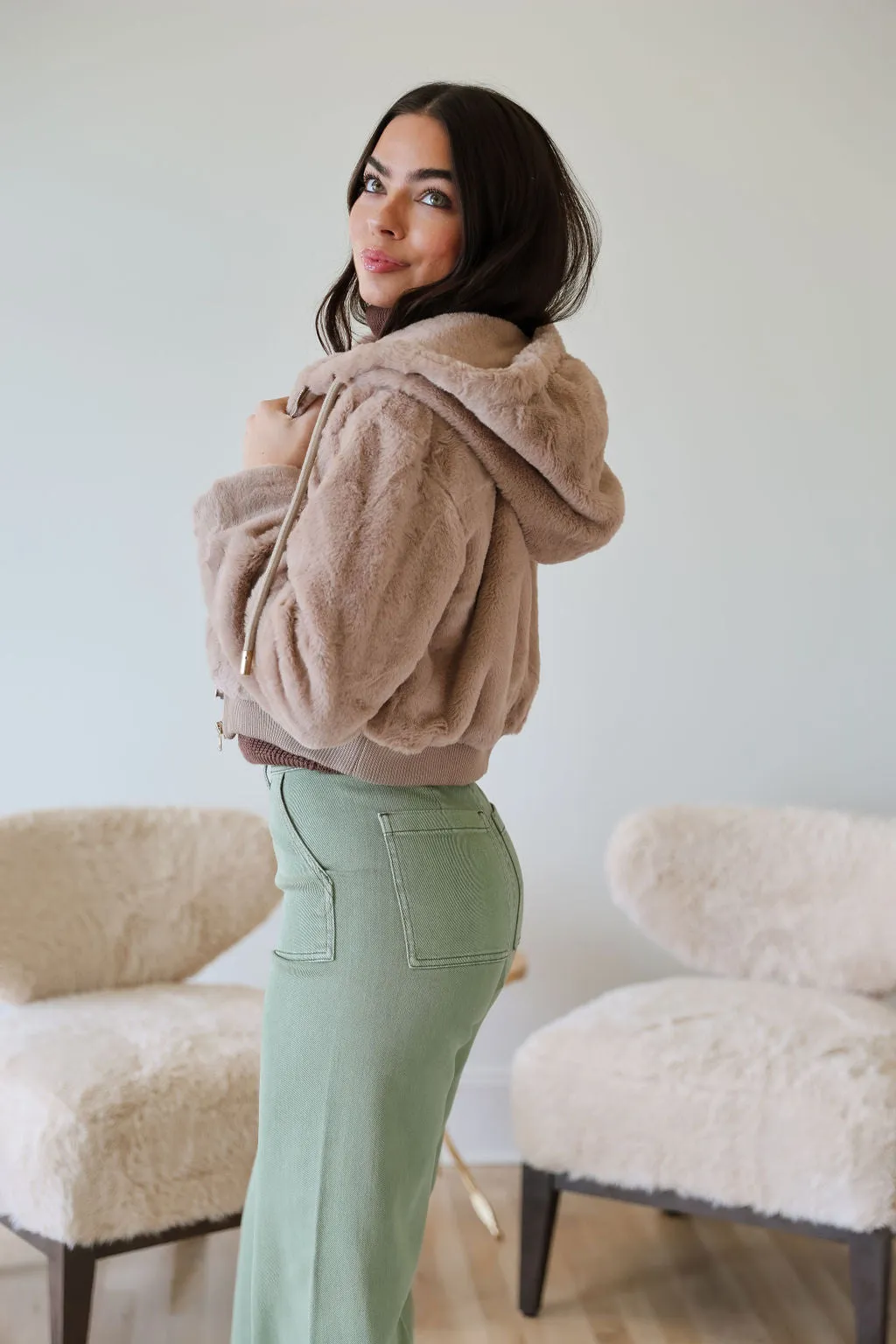 Adams  Fur Jacket - Mocha