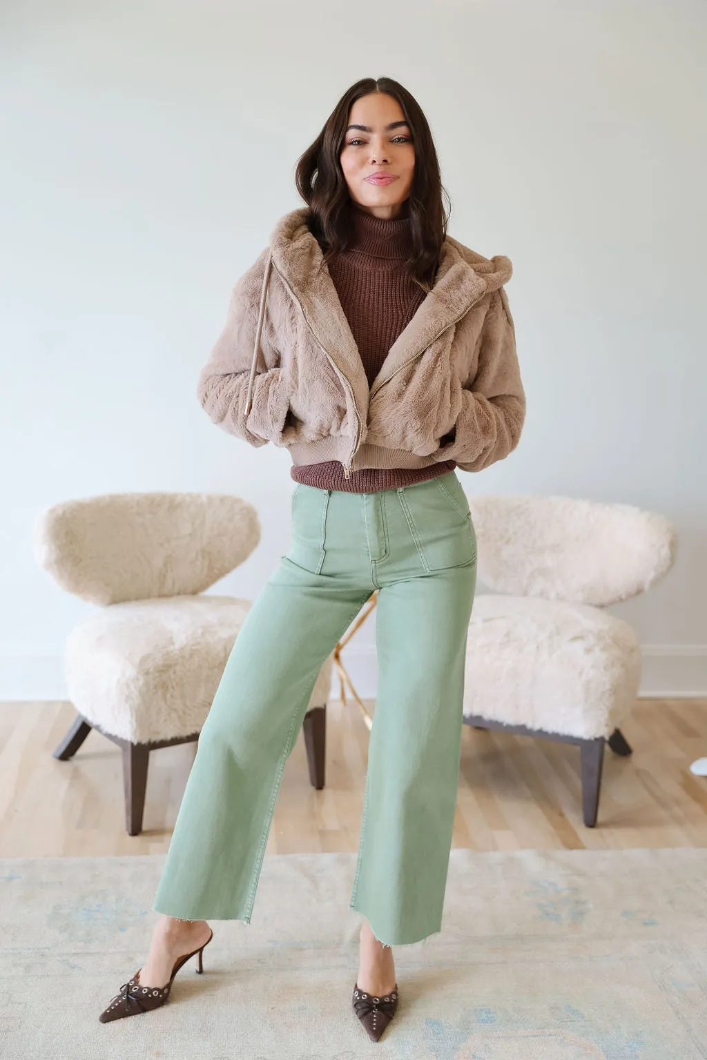 Adams  Fur Jacket - Mocha