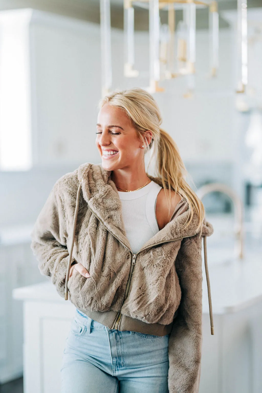Adams  Fur Jacket - Mocha