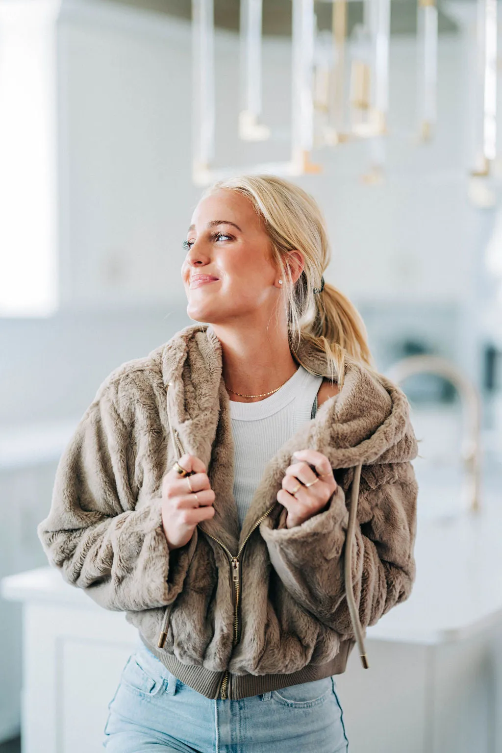 Adams  Fur Jacket - Mocha