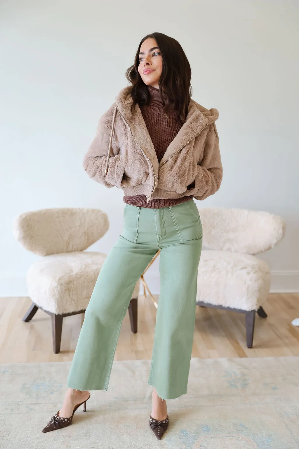 Adams  Fur Jacket - Mocha