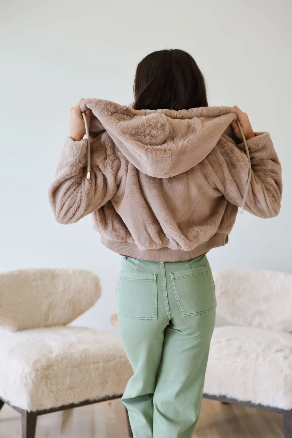 Adams  Fur Jacket - Mocha