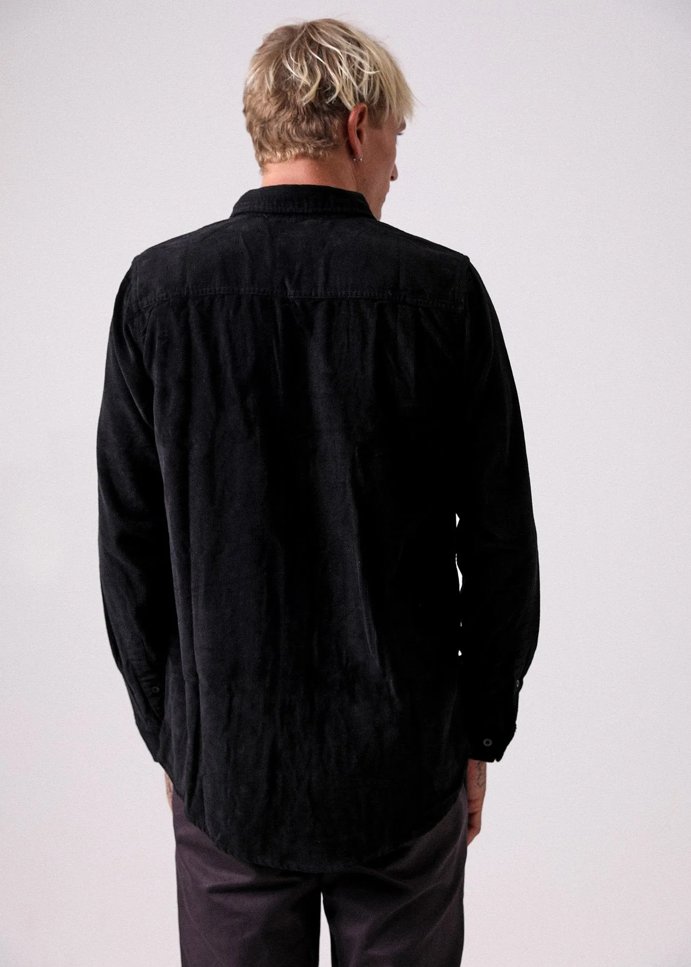 Afends Mens Back in Black - Corduroy Shirt