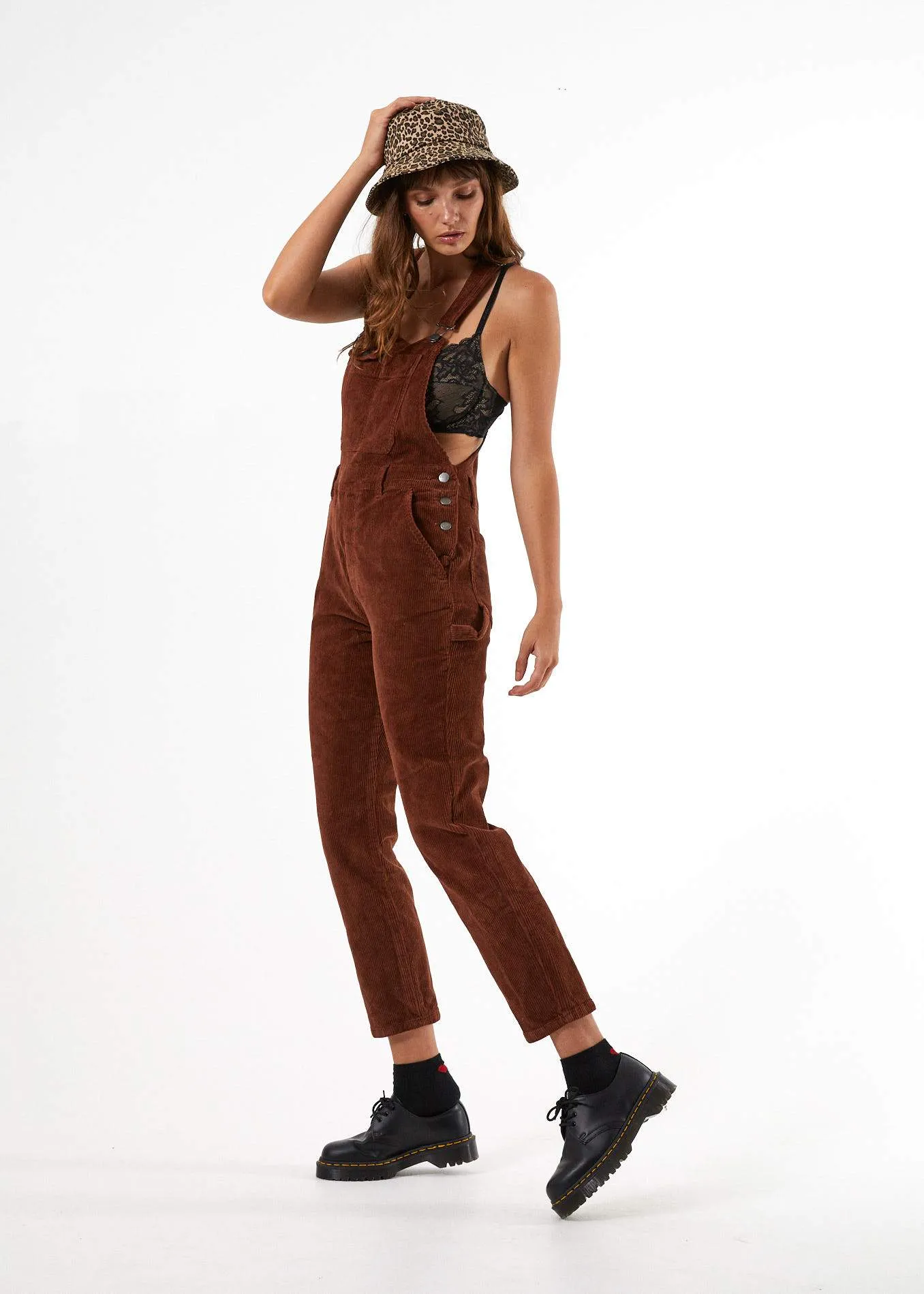 Afends Womens Holly - Long Corduroy Overalls