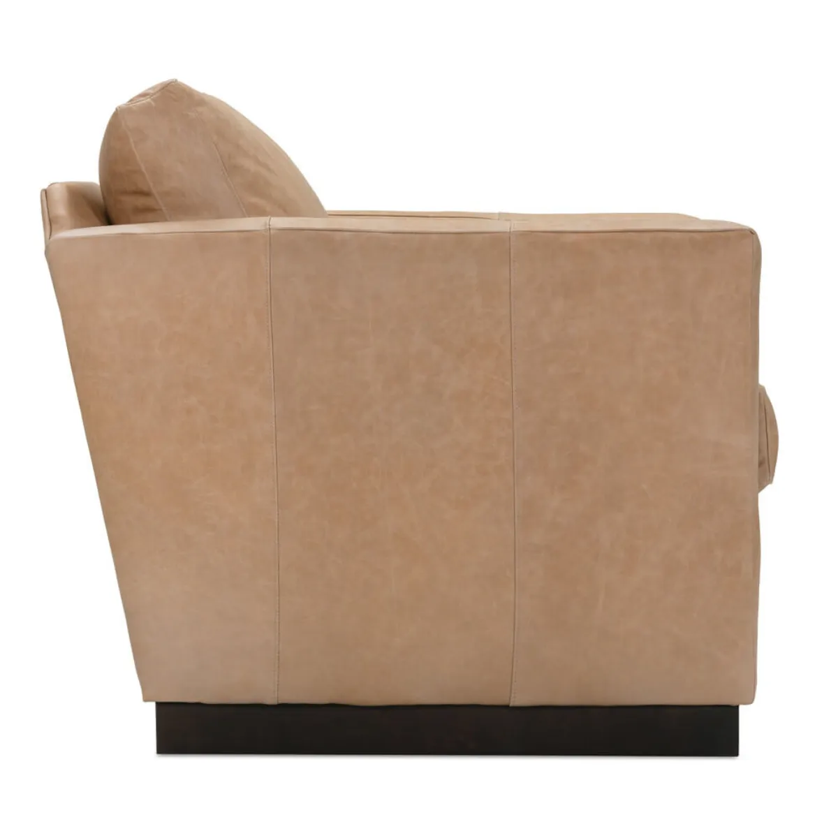 Almond Brown Leather Allie Swivel Chair