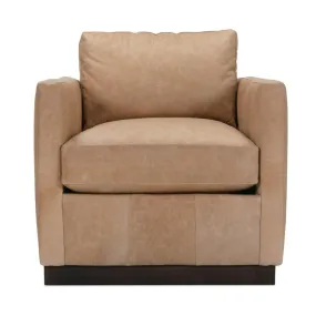 Almond Brown Leather Allie Swivel Chair