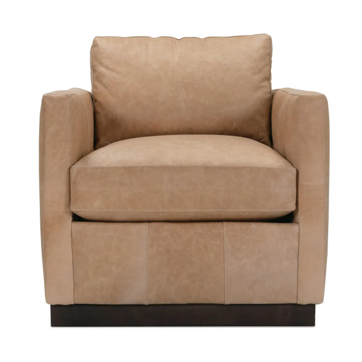 Almond Brown Leather Allie Swivel Chair