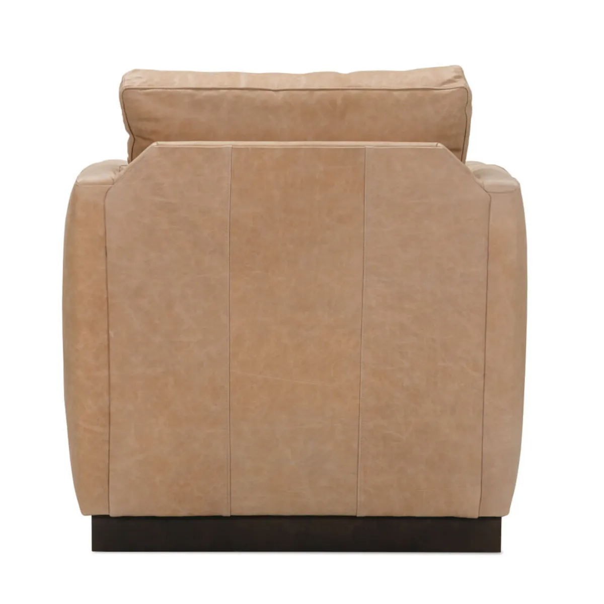 Almond Brown Leather Allie Swivel Chair