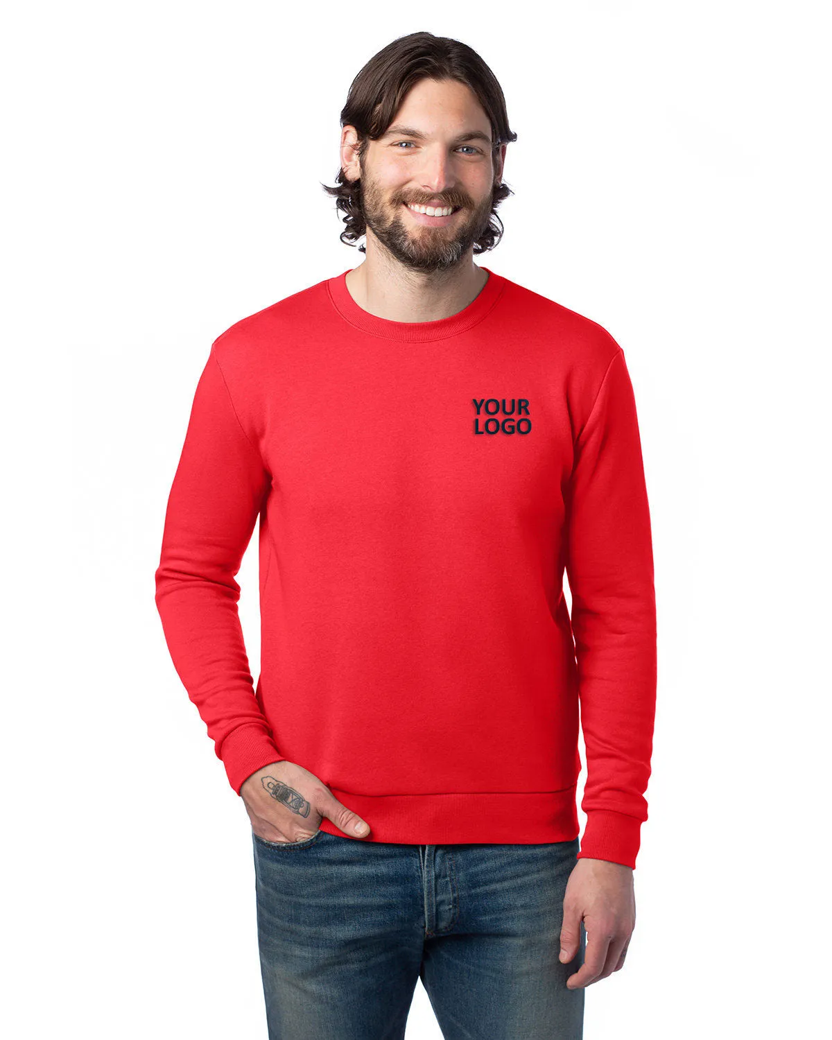 Alternative Unisex Eco-Cozy Fleece Sweatshirt, Apple Red