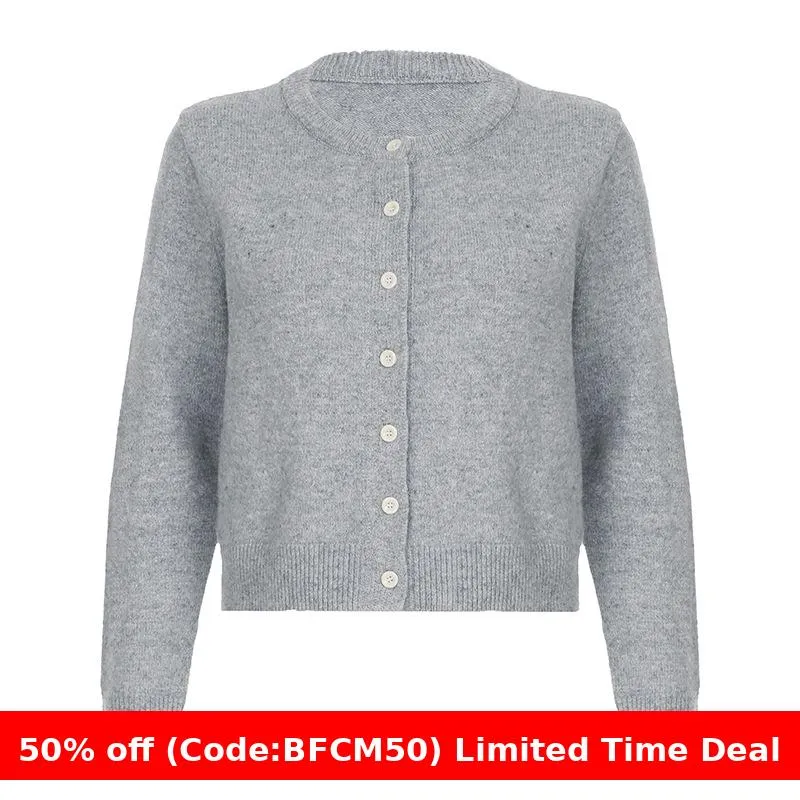 Amozae business casual outfits Simple Style Basic Solid Color Woolen Cardigan Small Coat for Women 2024 Autumn and Winter American Hot Girl Outer Sweater for Women
