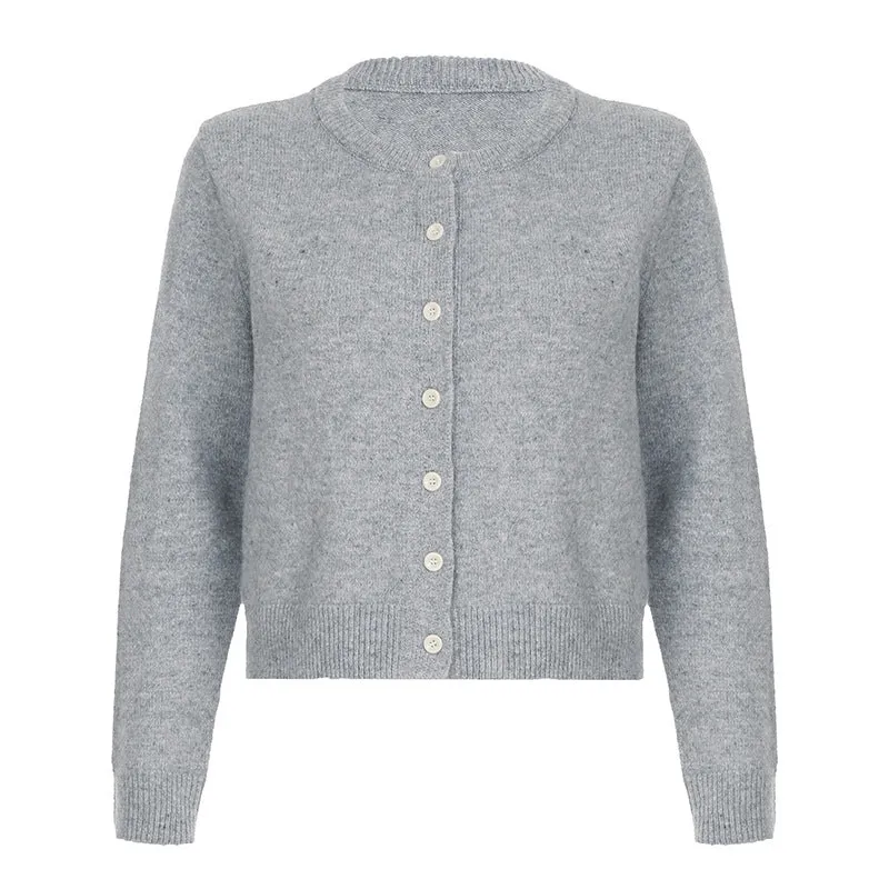 Amozae business casual outfits Simple Style Basic Solid Color Woolen Cardigan Small Coat for Women 2024 Autumn and Winter American Hot Girl Outer Sweater for Women