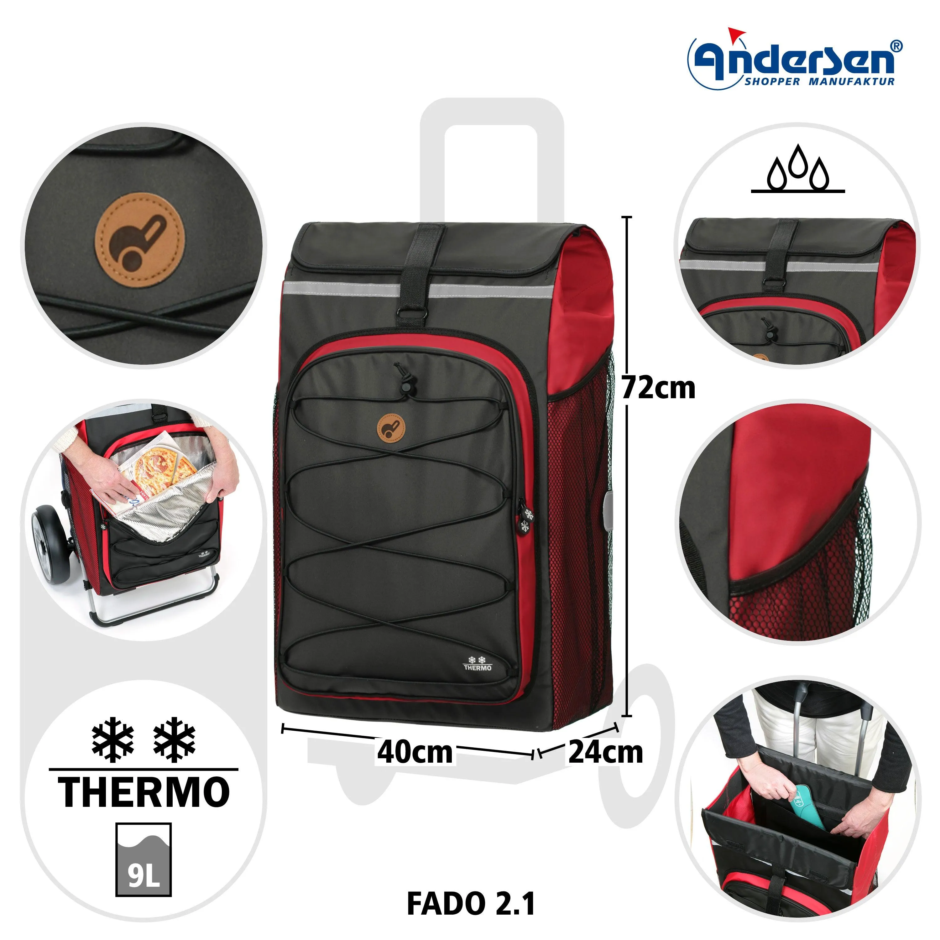 Andersen-Shopper | Bike Trailer | Shopping Trolley | Royal Plus Frame | Fado 2.1 Bag