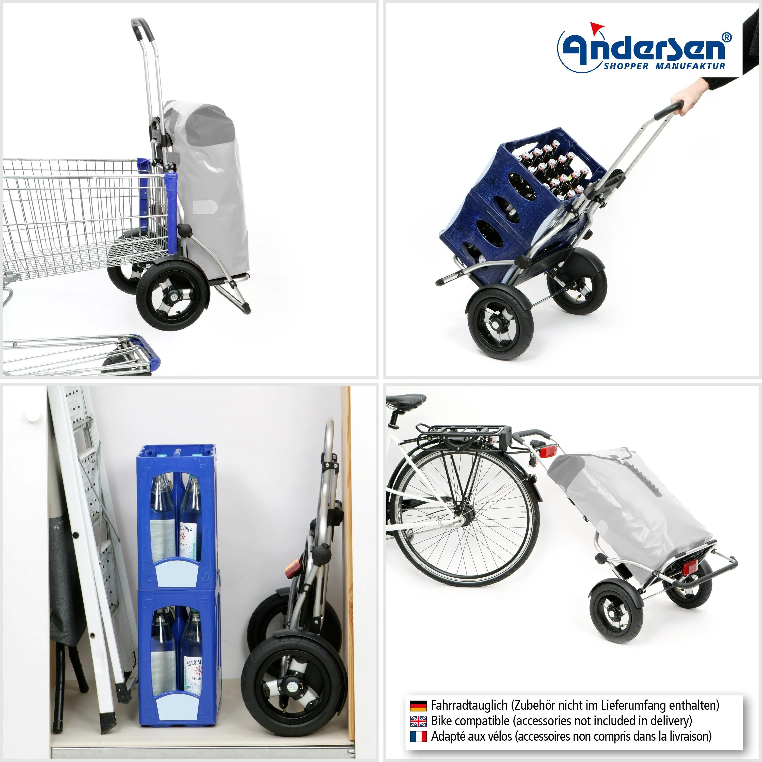 Andersen-Shopper | Bike Trailer | Shopping Trolley | Royal Plus Frame | Fado 2.1 Bag