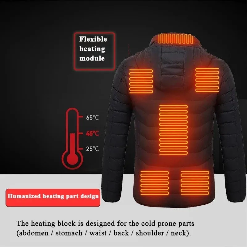 Anniou Men's 8 Area Duck Down Heated Jacket