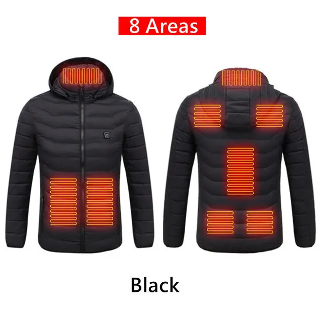 Anniou Men's 8 Area Duck Down Heated Jacket