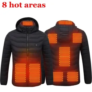 Anniou Men's 8 Area Duck Down Heated Jacket