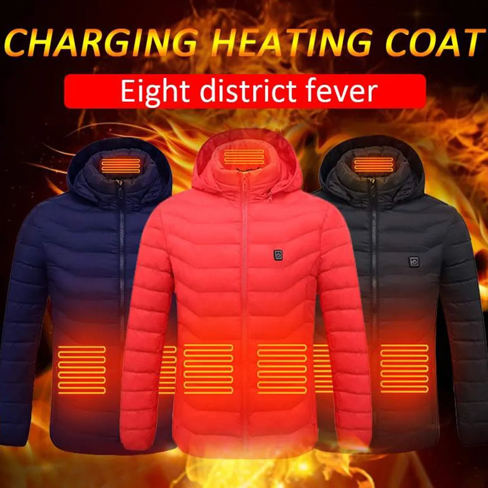Anniou Men's 8 Area Duck Down Heated Jacket