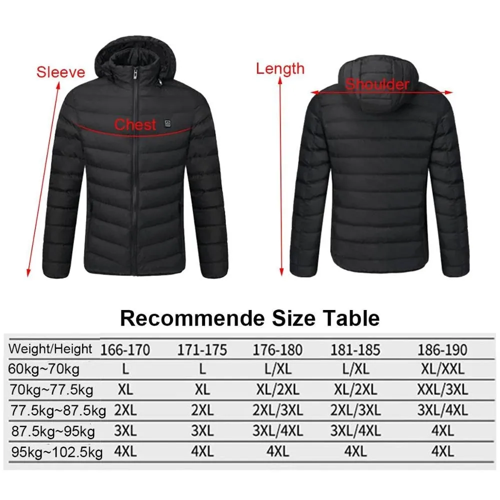 Anniou Men's 8 Area Duck Down Heated Jacket