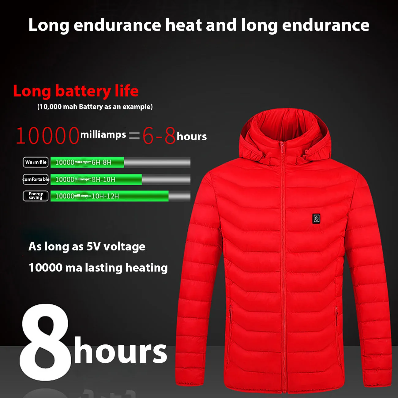 Anniou Men's 8 Area Duck Down Heated Jacket