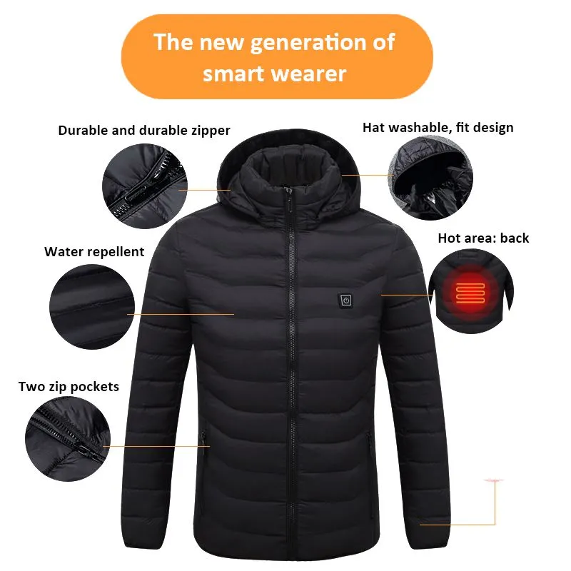 Anniou Men's 8 Area Duck Down Heated Jacket
