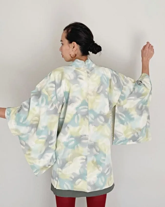 Aqua green ombre Haori Kimono Jacket