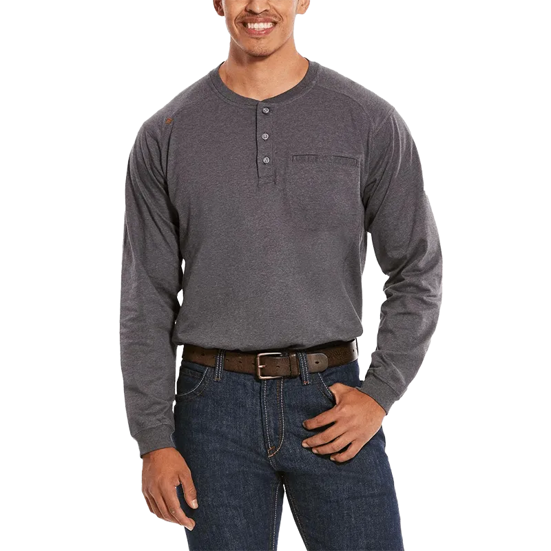 Ariat Flame Resistant Charcoal Heather Air Henley Top