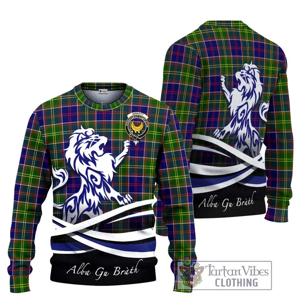 Arnott Tartan Ugly Sweater with Alba Gu Brath Regal Lion Emblem