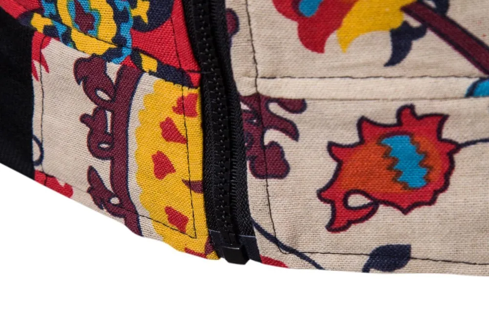 Autumn Chinese Flower Print Men Casual Jacket