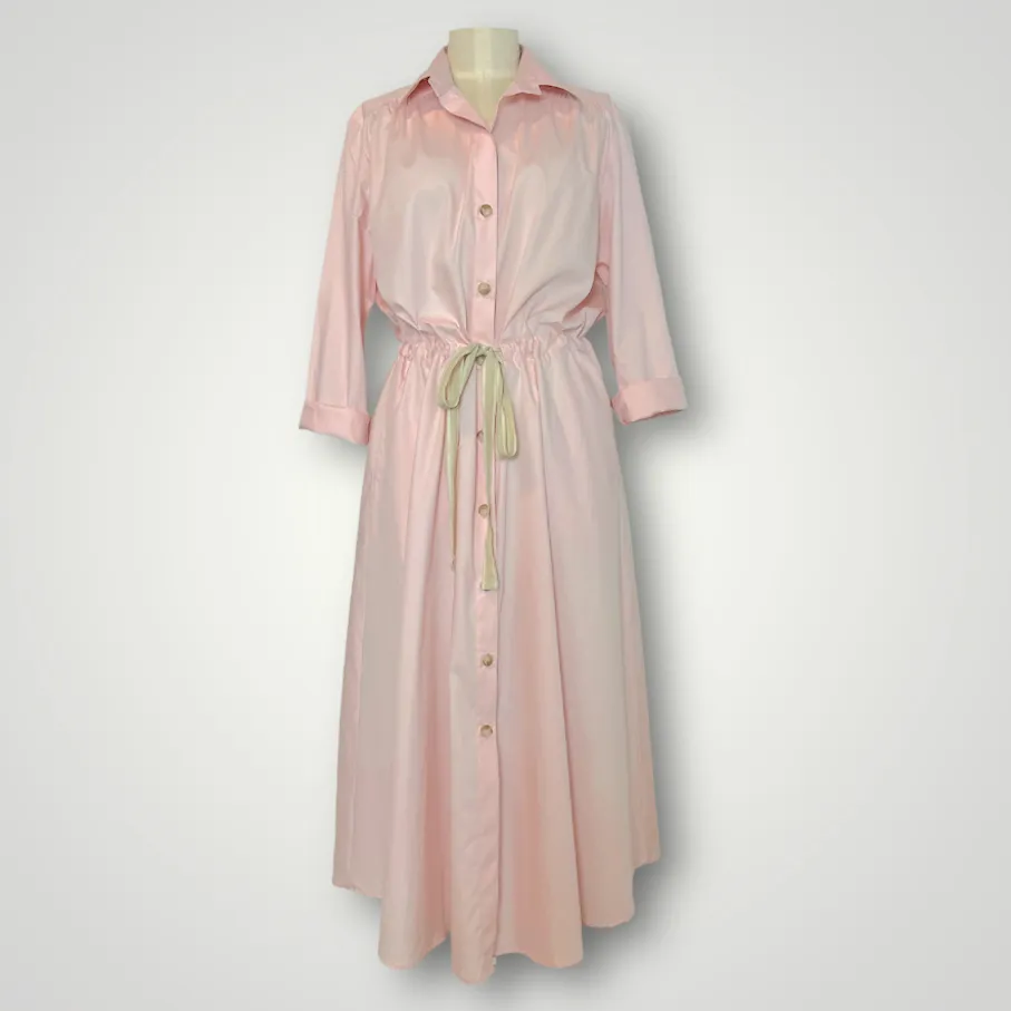 Ava Pink Cotton Shirt Dress
