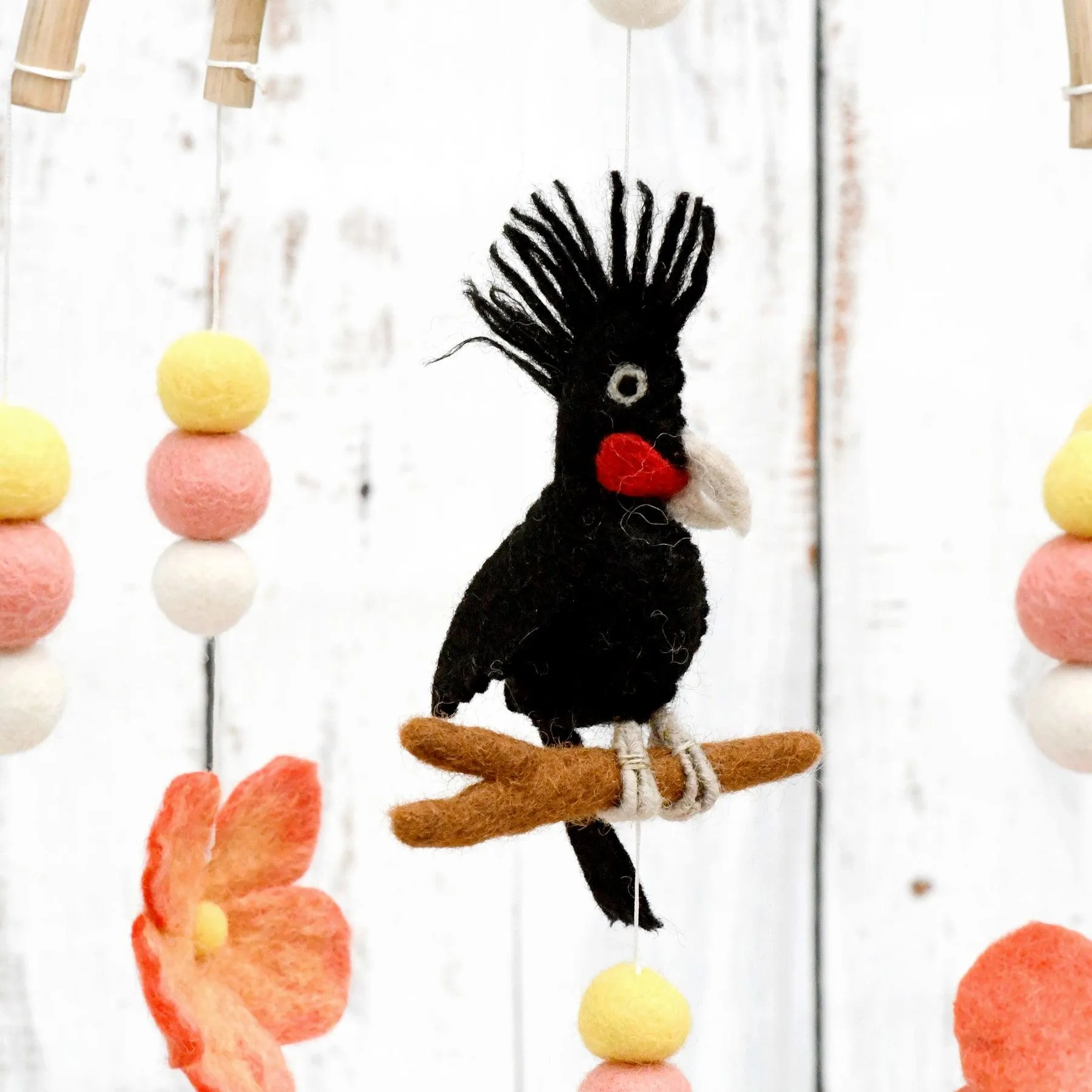 Baby Cot Mobile - Palm Cockatoo Tropical