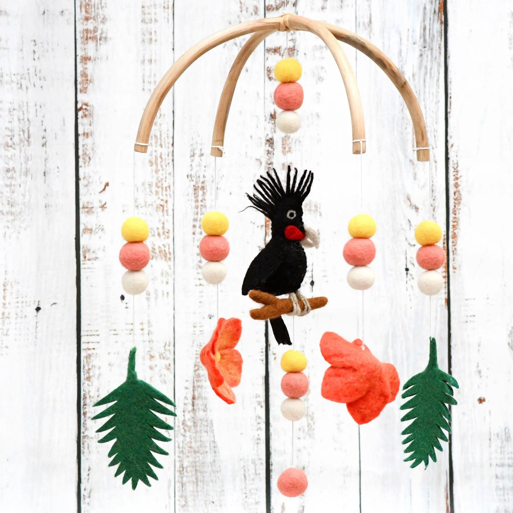 Baby Cot Mobile - Palm Cockatoo Tropical