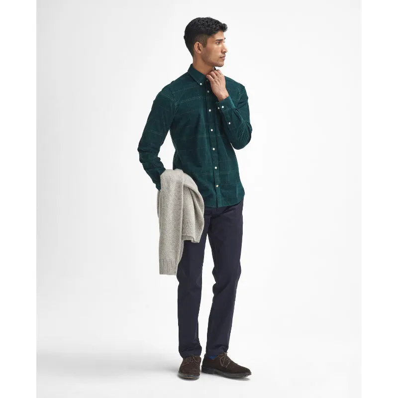Barbour Blair Corduroy Tailored Mens Shirt - Green Loch