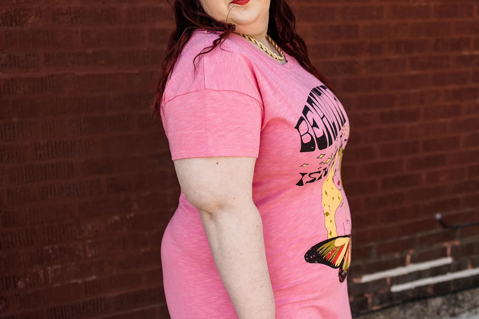 beautiful isn't a size t-shirt dress