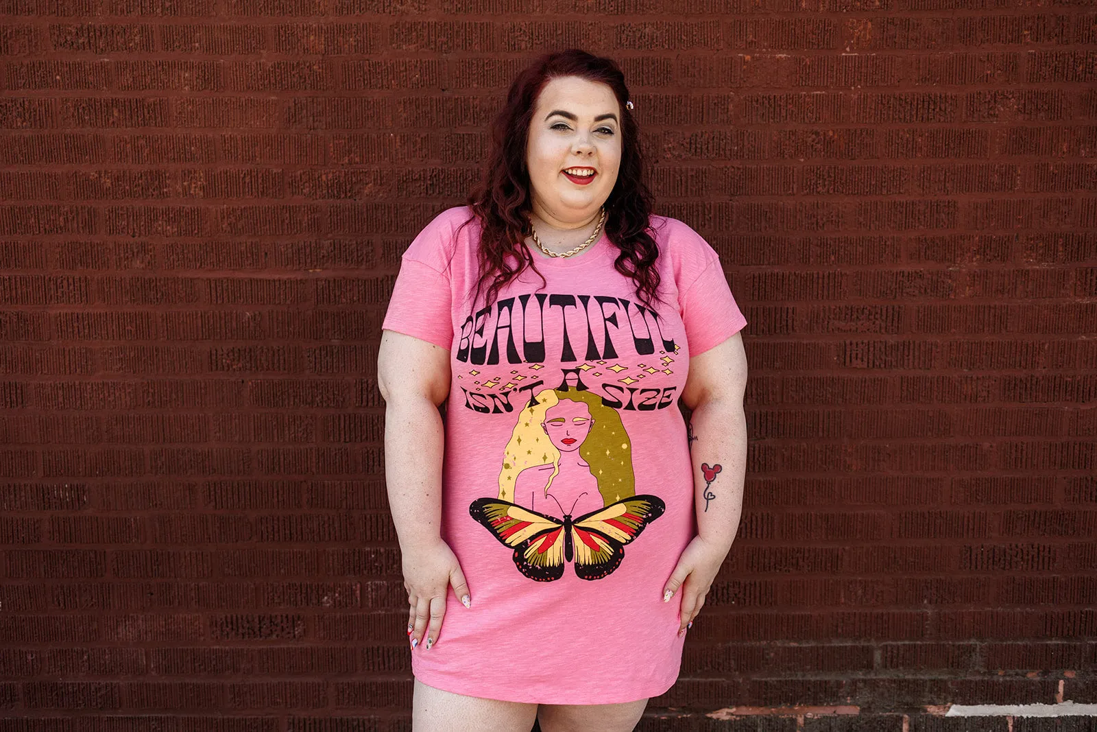 beautiful isn't a size t-shirt dress