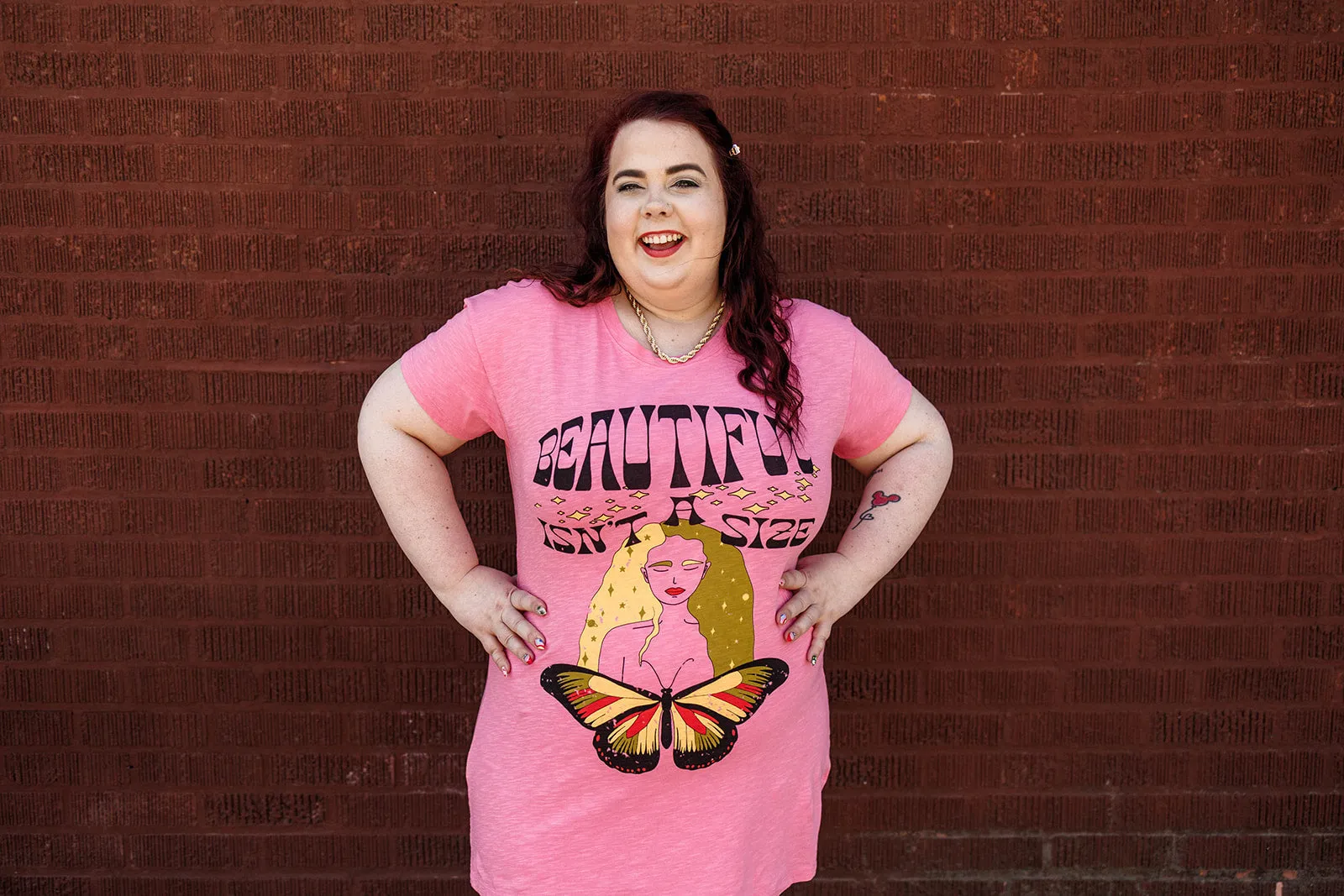 beautiful isn't a size t-shirt dress