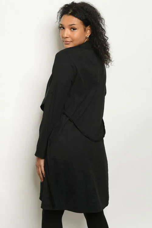 Black Long Sleeve Cardigan Jacket