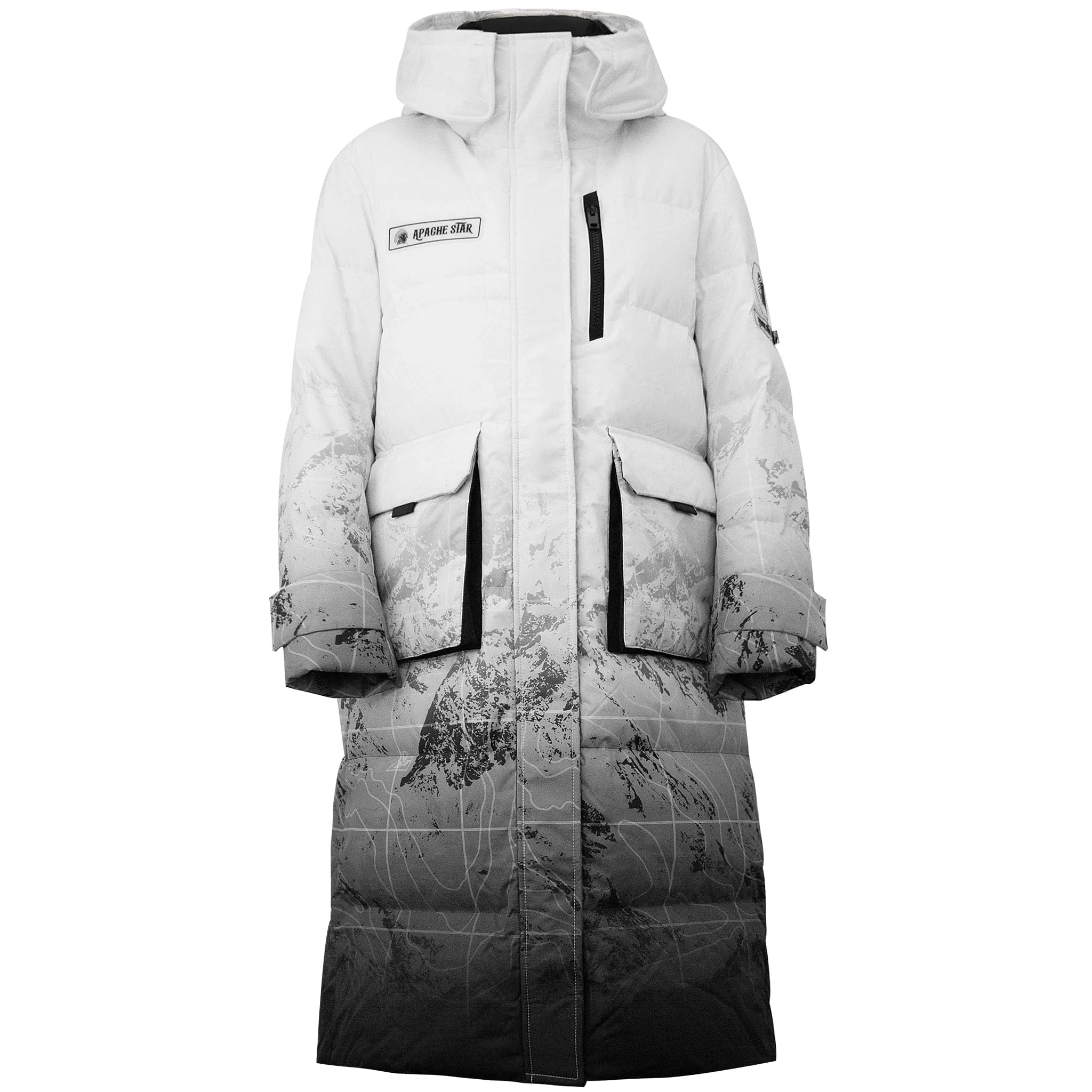 BLACK/WHITE DOWN COAT "TRIDENT TROOPER"