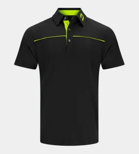 BLOCK PIQUE POLO - BLACK