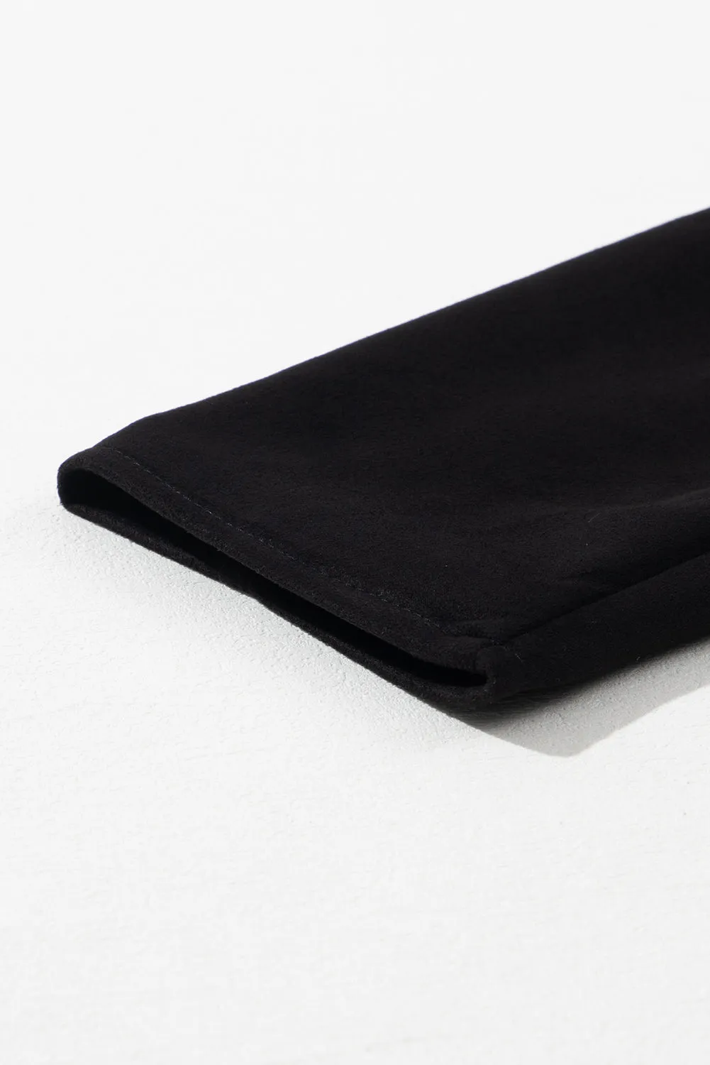 Blue Zone Planet |  Black Asymmetric Zipper Belted Hem Jacket