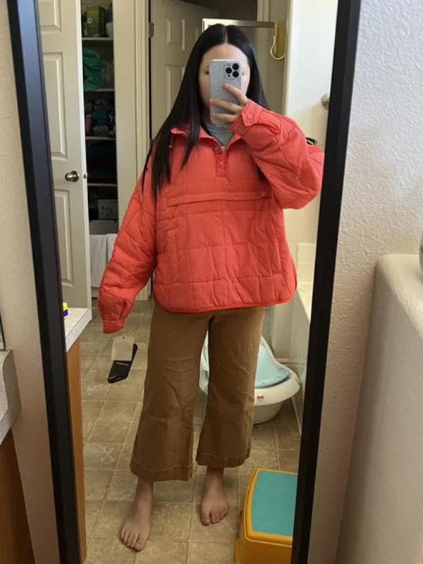 Bohemian Hooded Quilted Foldable Padded Pullover Long Sleeve Jacket