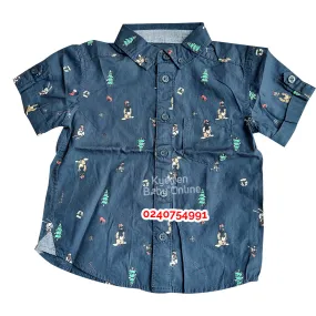 Boys Short Sleeve Bear and Tree (Kids)