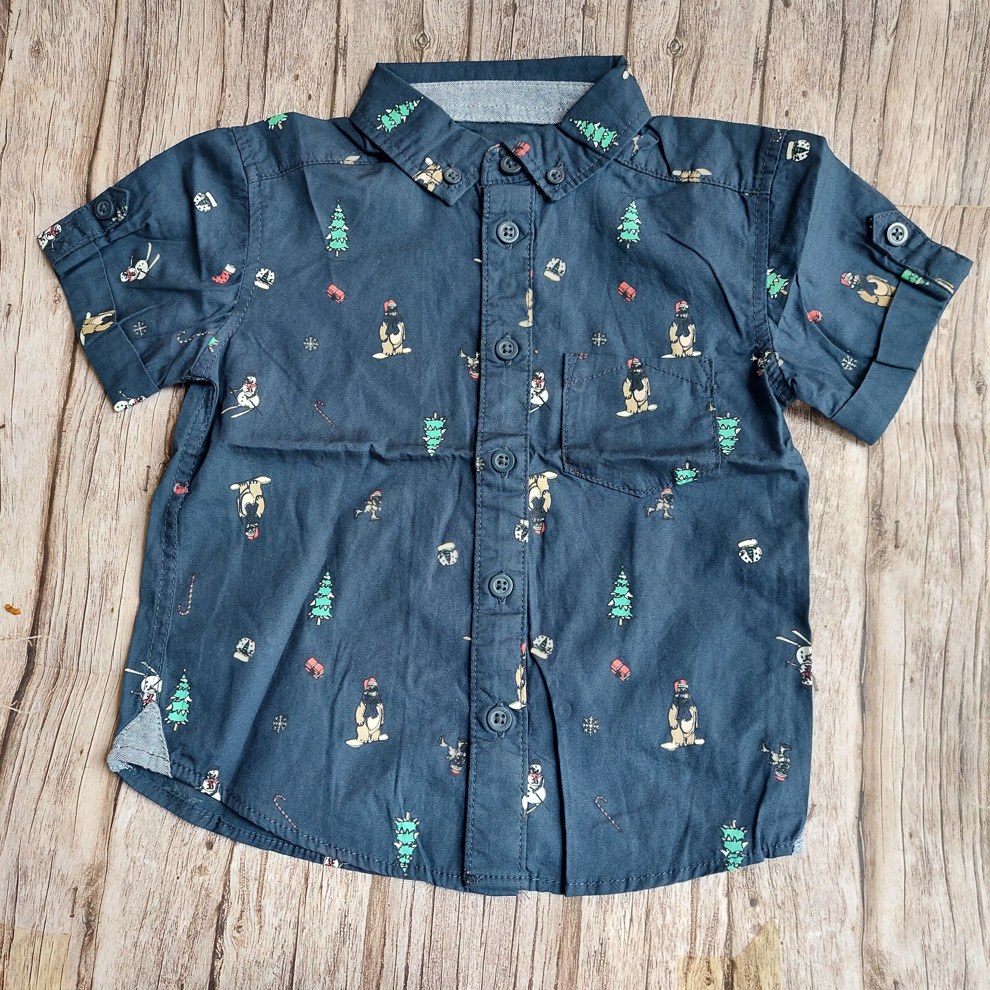 Boys Short Sleeve Bear and Tree (Kids)