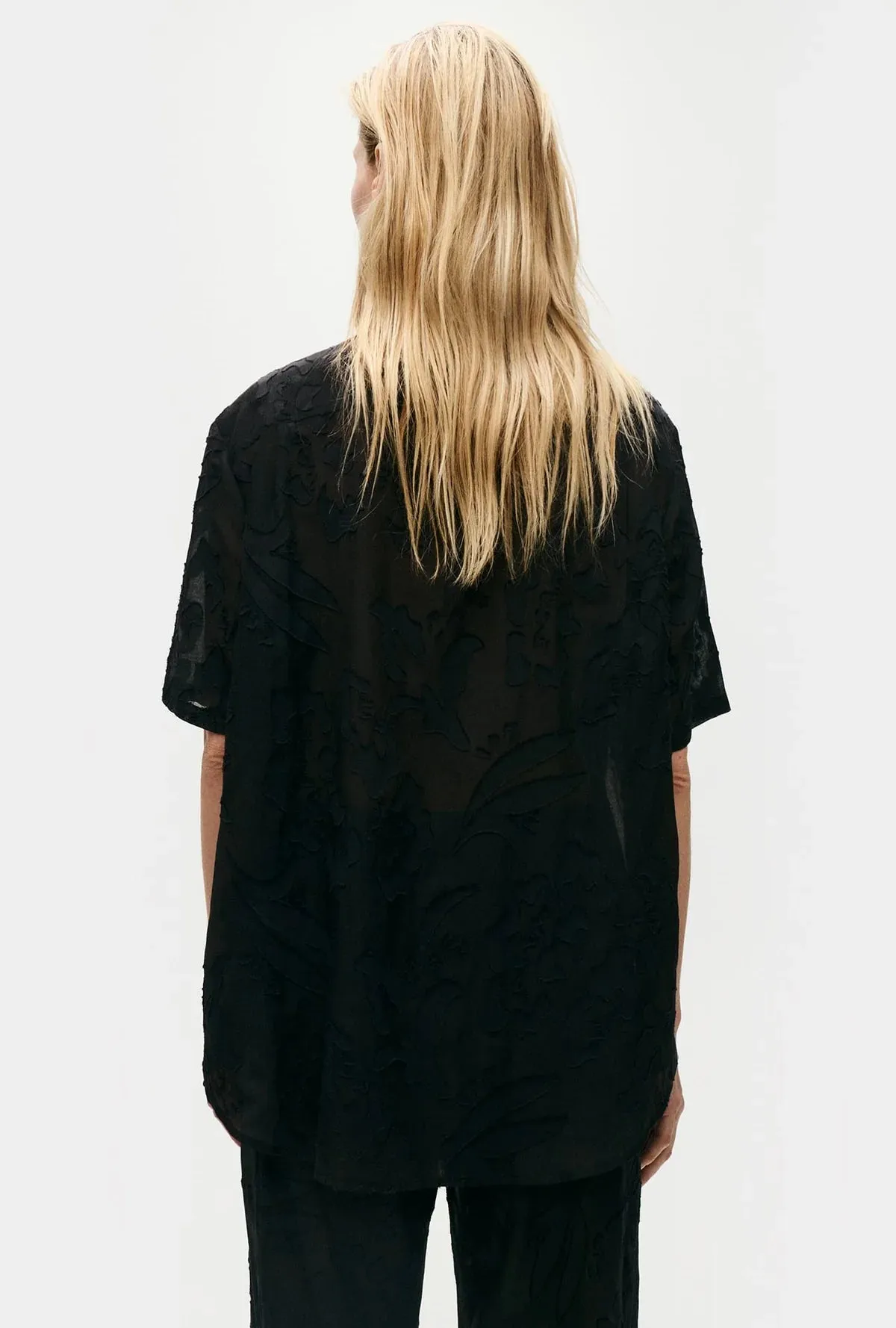CLIP SHORT SLEEVE BOYFRIEND SHIRT TULIPA BLACK