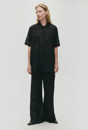 CLIP SHORT SLEEVE BOYFRIEND SHIRT TULIPA BLACK